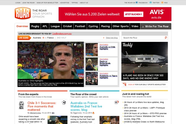 theroar.com.au site used Roar