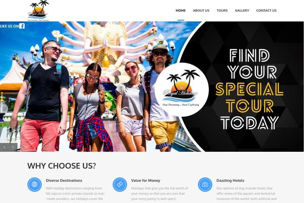 theroyalholidays.com site used Adventure-tours