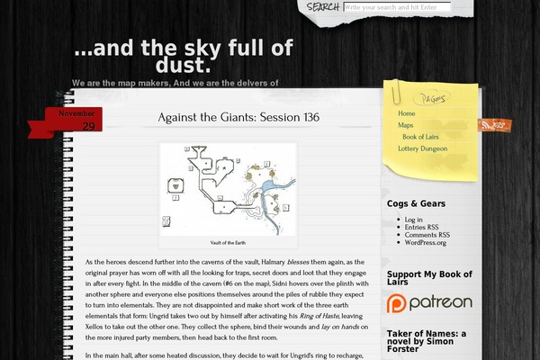 theskyfullofdust.co.uk site used Gridme