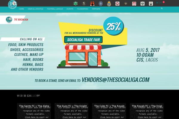 thesocialiga.com site used Marinio-child