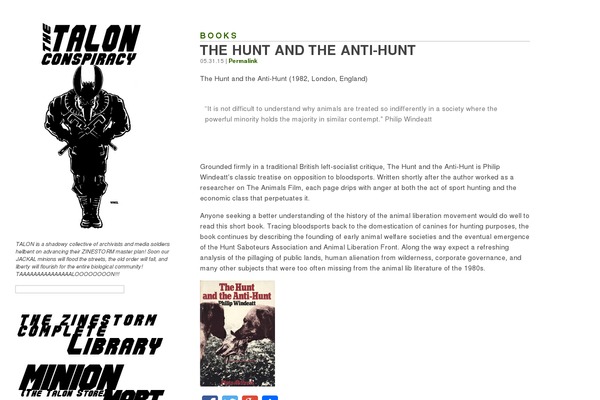 thetalonconspiracy.com site used Upstart Blogger Minim