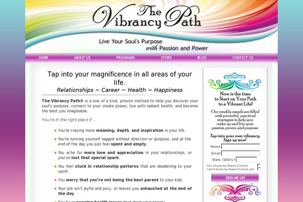 thevibrancypath.com site used Rainbow