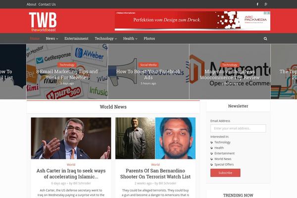 Site using Sassy Social Share plugin