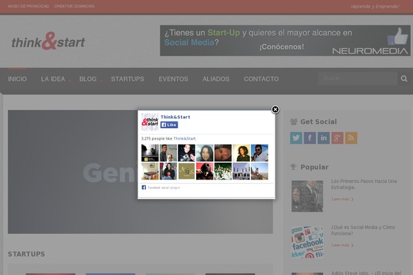 thinkandstart.com site used Magazine Hoot