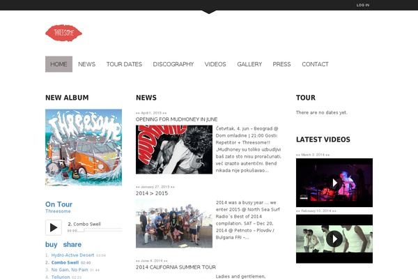 threesomeband.com site used Soundboard