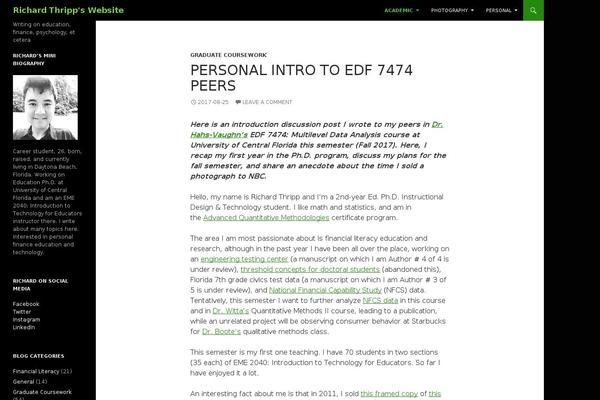 Twentyfourteen Child theme site design template sample