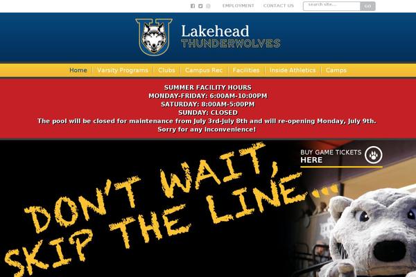 thunderwolves.ca site used Luathletics