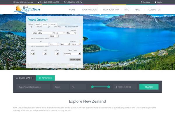 tick-it.com.au site used Lovetravel