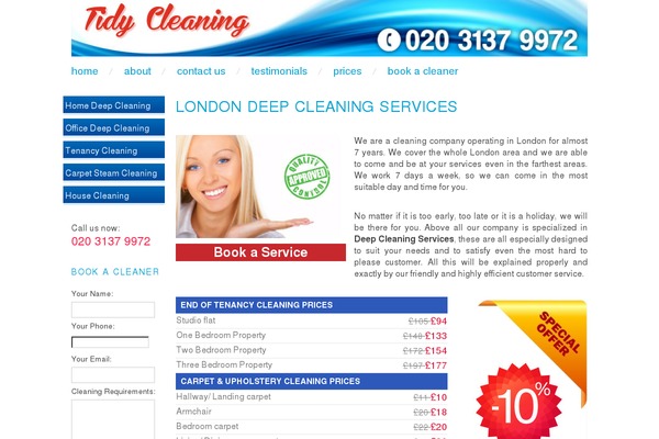 Tidy theme site design template sample