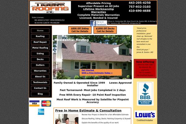 Tiger theme site design template sample