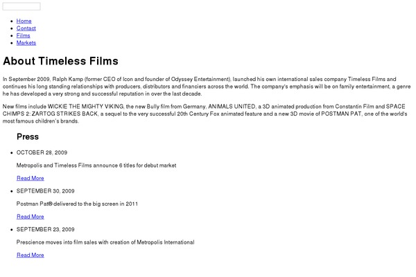 Timeless theme site design template sample