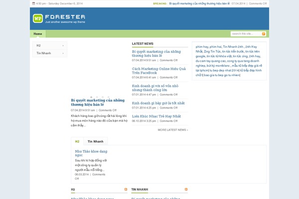 Forester theme site design template sample