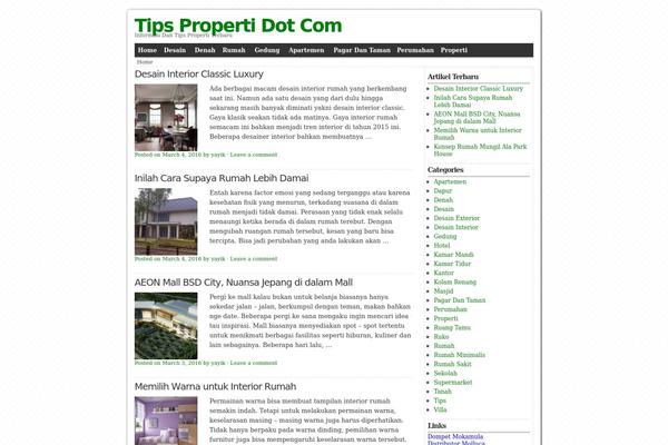 Tiga theme site design template sample