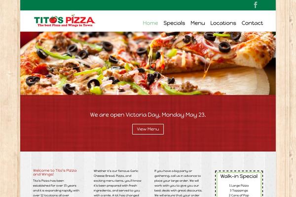 titospizzaandwings.com site used Divi-2.0