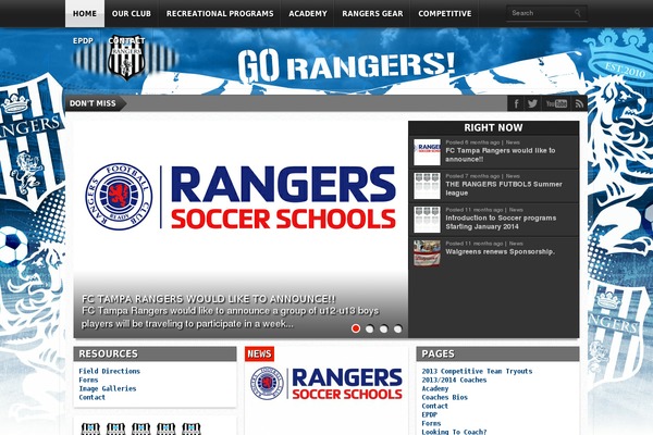 Gameday theme site design template sample