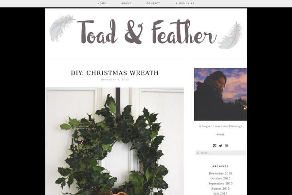 toadandfeather.com site used Sereintheme