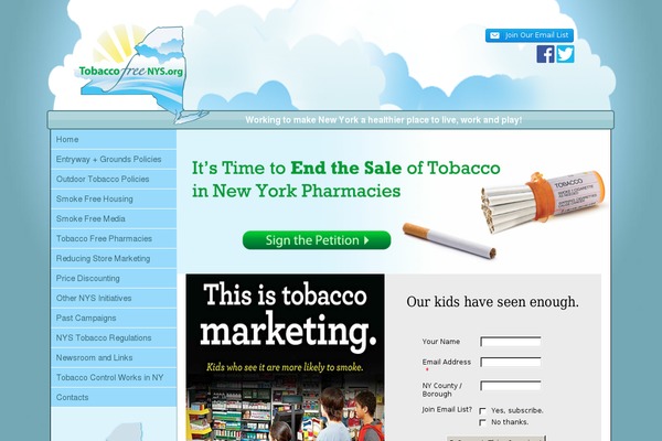 tobaccofreenys.org site used Wp-architect
