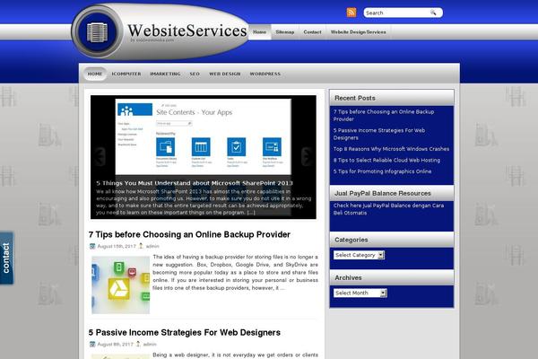 Webhosting theme site design template sample