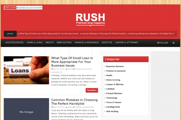 Theme Rush theme site design template sample