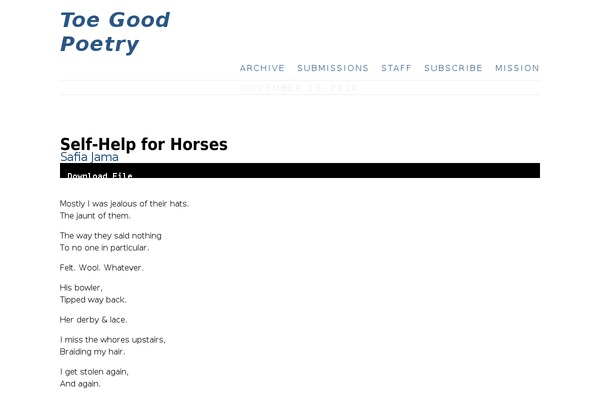 toegoodpoetry.com site used Ghostwriter