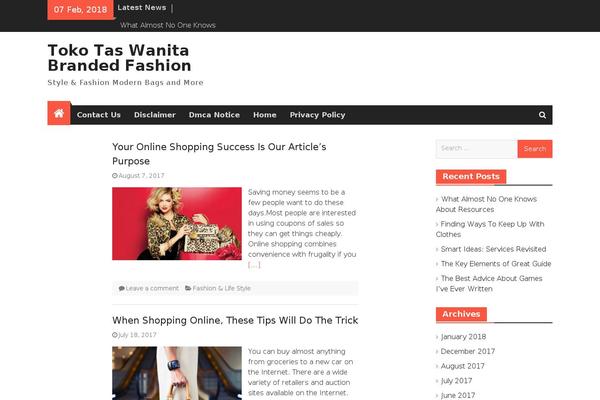 Wptoko theme site design template sample