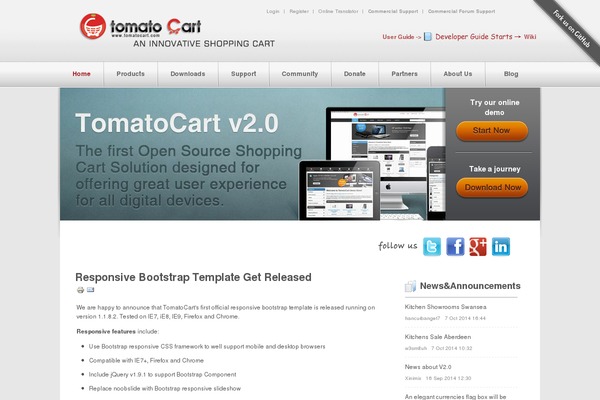 tomatocart.com site used Hestia