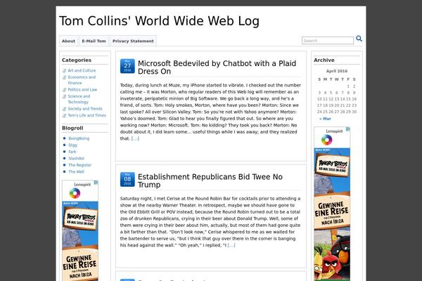tomcollinsblog.com site used Suffusion