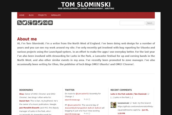 tomslominski.net site used Houndpress