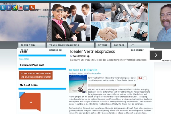 tonyrehor.com site used Authortheme