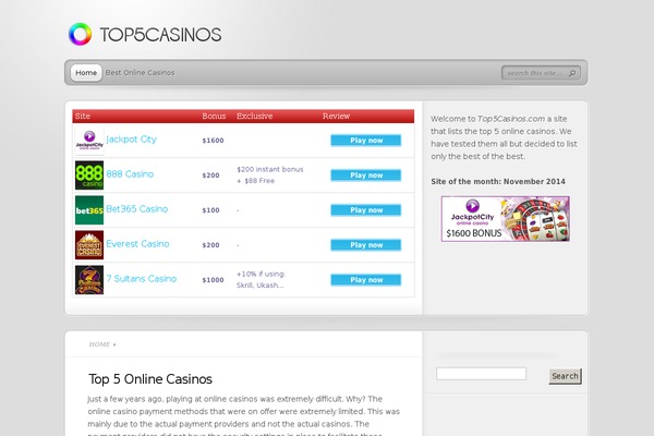 top5casinos.com site used TheProfessional