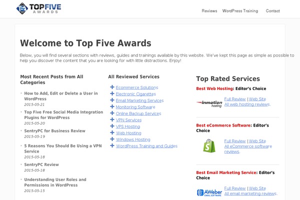 topfiveawards.com site used T5a