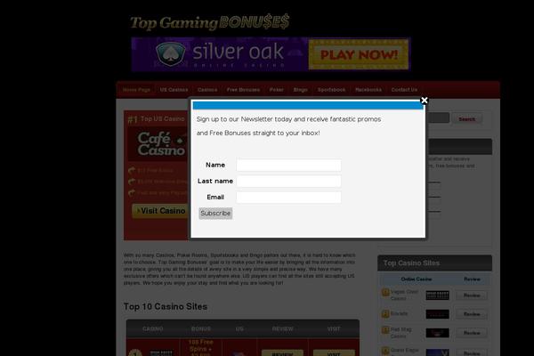 Site using Newsletter-popup plugin
