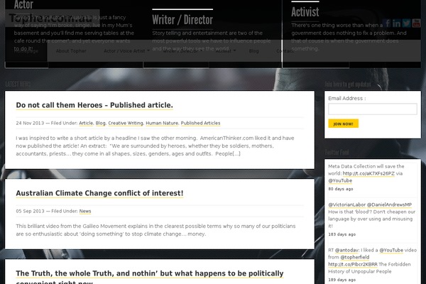 Acoustic theme site design template sample