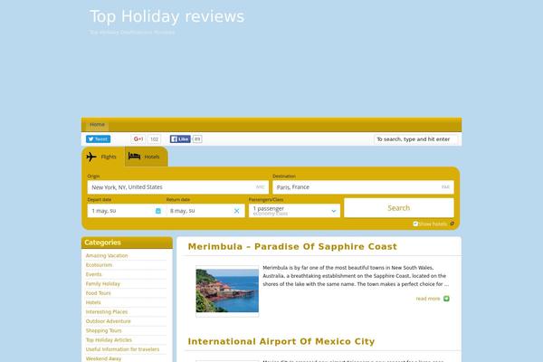 Travel Blogger theme site design template sample