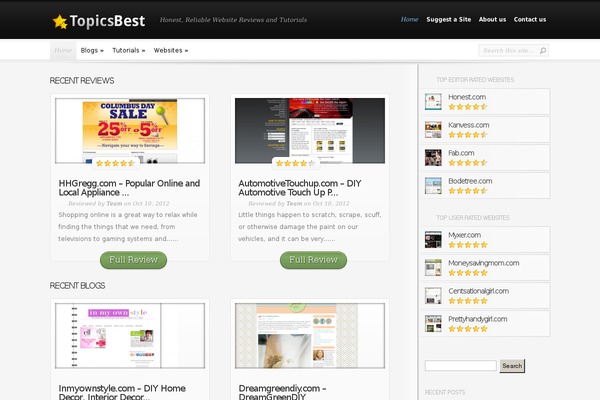 InReview theme site design template sample