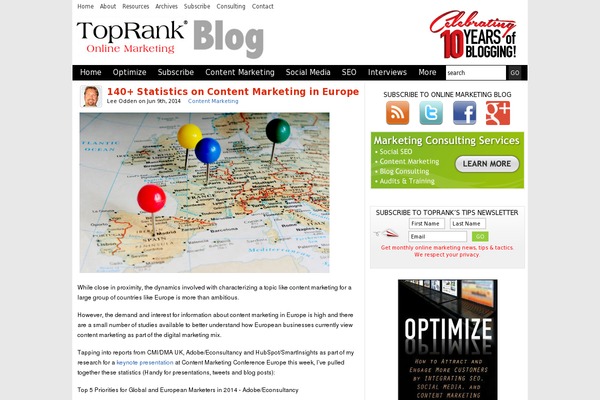 toprankblog.com site used Toprankmarketing-dist