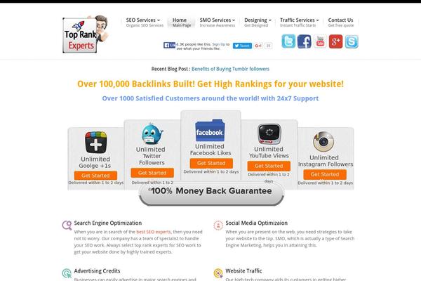 Site using Easy Heads Up Bar plugin