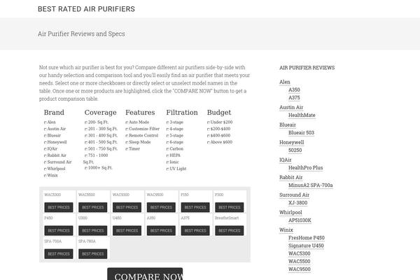 Site using Awd-product-comparison plugin