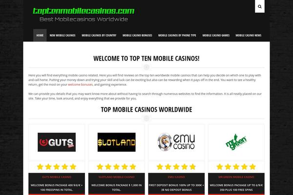 Wpcasino theme site design template sample
