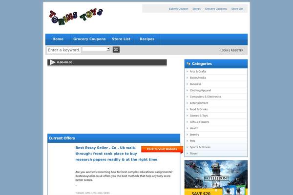 torinstoys.com site used Couponpress