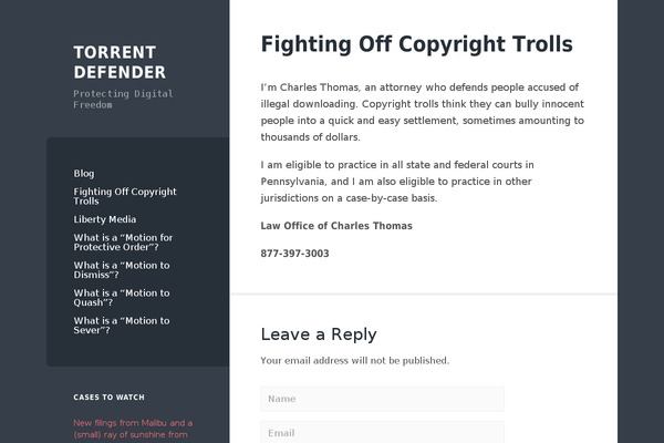 torrentdefender.com site used Wilson