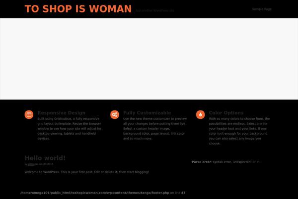 Tango theme site design template sample