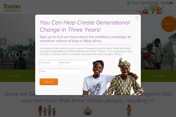 tostan.org site used Tosti-child
