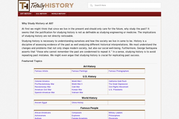 History theme site design template sample