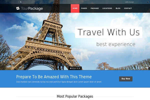 Tour Package theme site design template sample