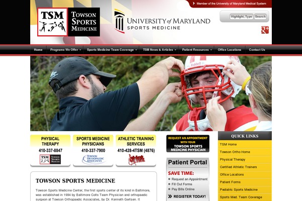towsonsportsmedicine.com site used Dstheme