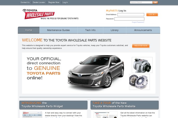 toyotapartsandservice.com site used Toyota
