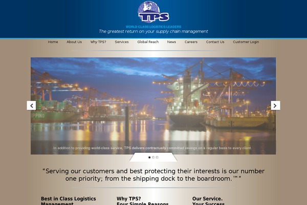 tpslogistics.com site used Tpstheme