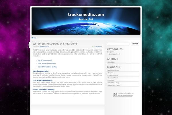 Universe theme site design template sample