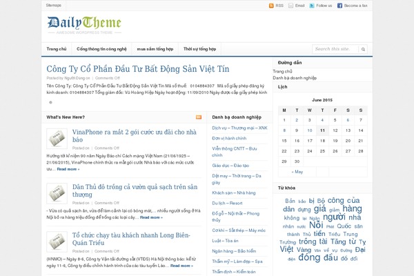 Daily theme site design template sample